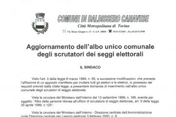 Aggiornamento Albo Scrutatori 